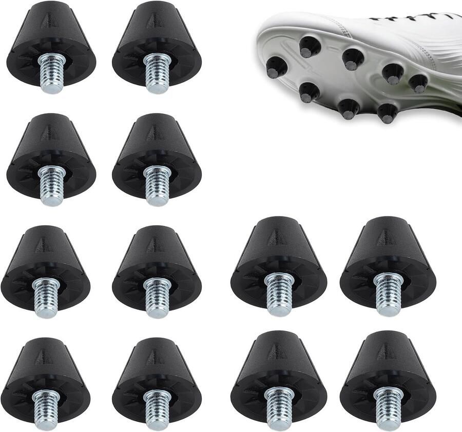 12pcs Football Shoe Studs 13mm and 16mm Replacement Spikes Rugby Football Studs Plasti Iron Screw Studs voor Solid Surfaces Outdoor Sports Training