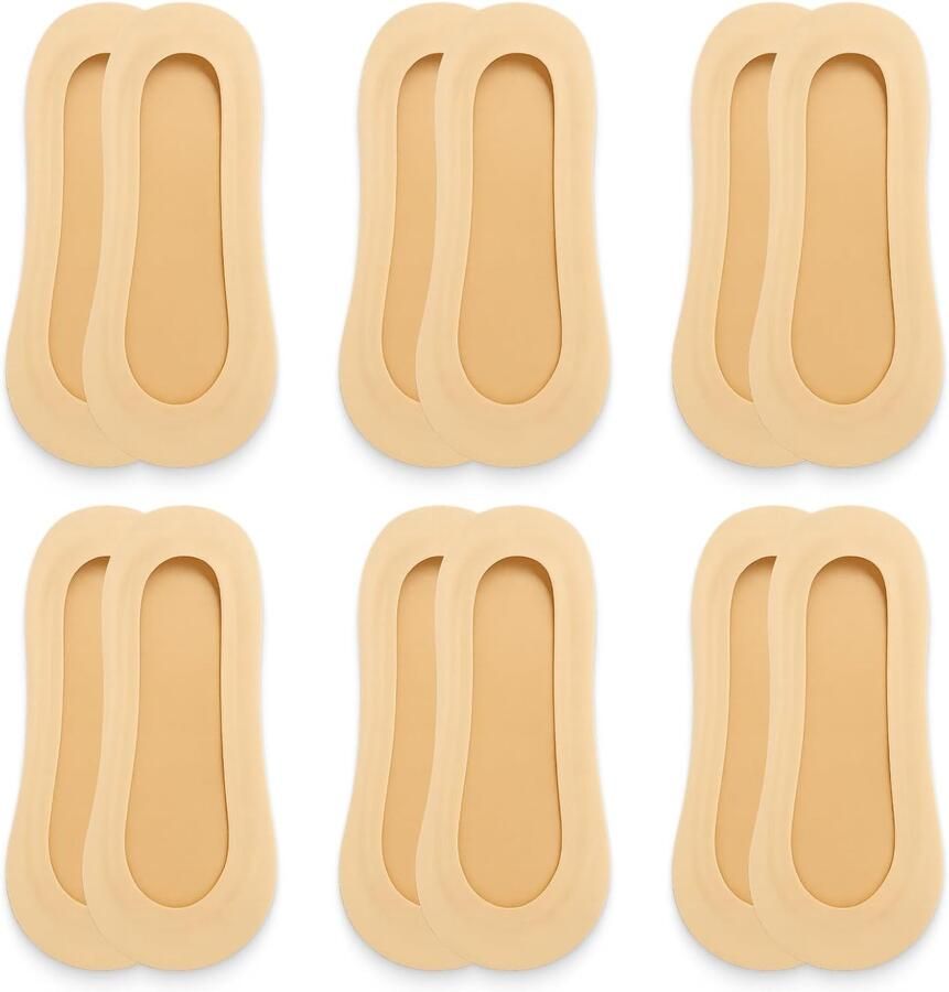 12pcs Sneakersokken sportsokken en onzichtbare voetsokjes ade d katoen antislip met siliconen Low-Cut onzichtbaar voor dagelijks vrijetijd sport 6 paar huidskleur