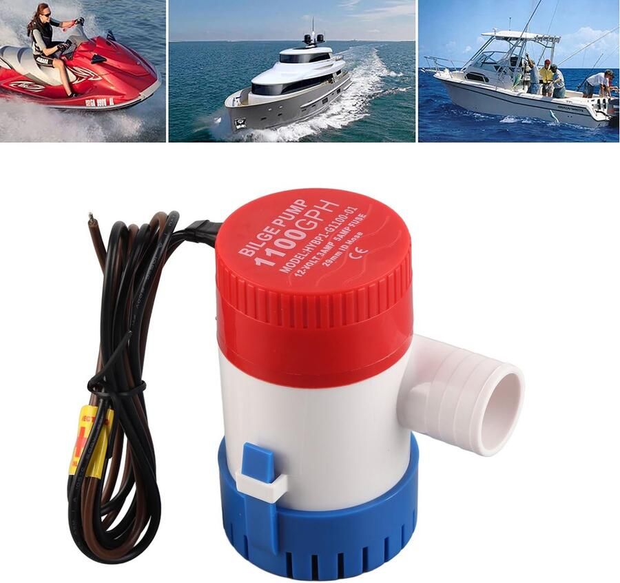 12V 3A 1100 GPH Bilge Pump Electric Seawater Bilge Pump Submersible Pump for Yacht Boat Marine
