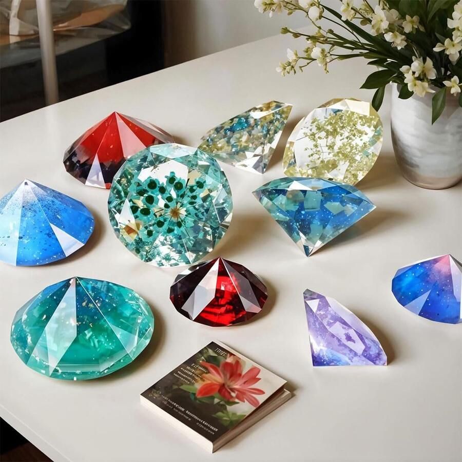 13 stuks epoxyharsvormen harsgietvormen harsvormen sferische vormen kubische piramide giethars siliconen vormen epoxyhars doe-het-zelf harsvormen
