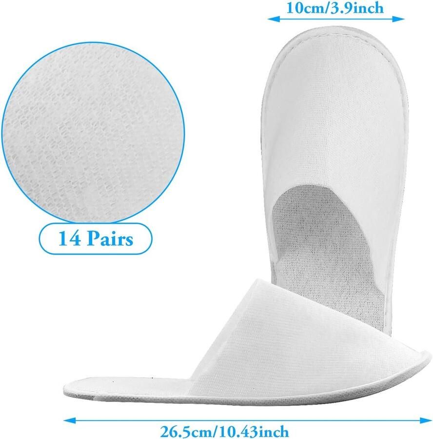 14 stel 4 mm wegwerpslippers witte badslippers huisschoenen hotelslippers universele maat gastenpantoffels set voor hotel salon spa thuis en