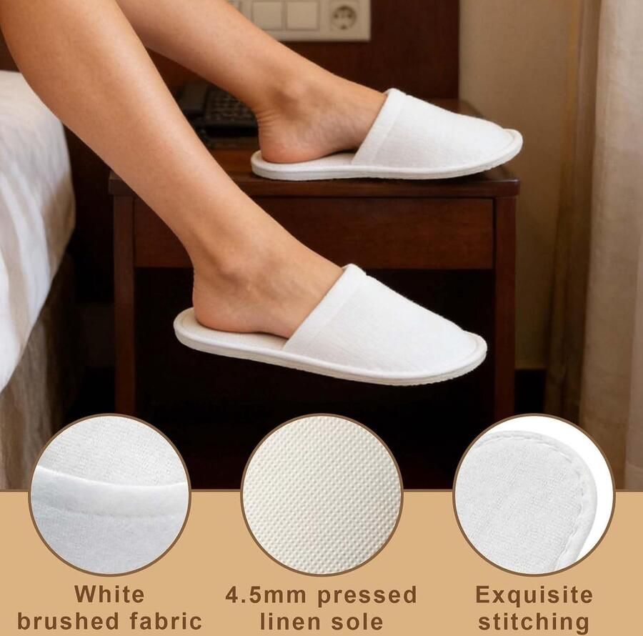 14 paar hotelpantoffels wit hotelslippers wit voor en spa-hotelpantoffels hotelslippers wit gesloten pantoffels voor hotel slippers geschikt voor hotels en spa's