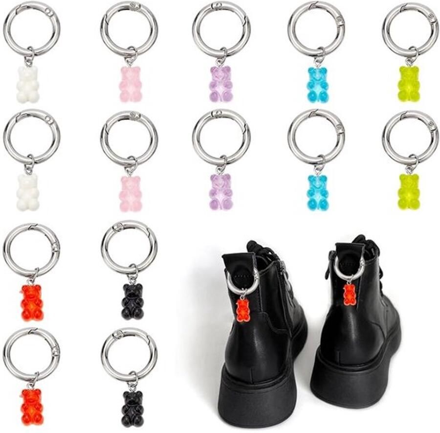 14 Stuks Rubberen Beer-Laarzen Bedels in 7 Kleuren