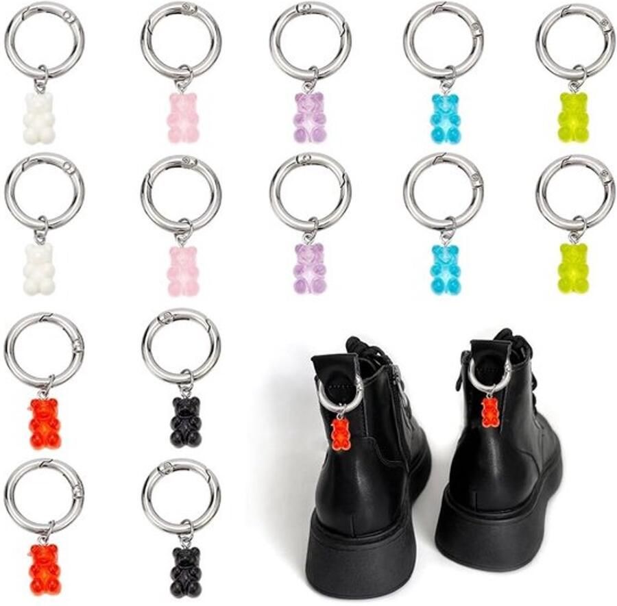 14 Stuks Rubberen Beer-Laarzen Bedels in 7 Kleuren