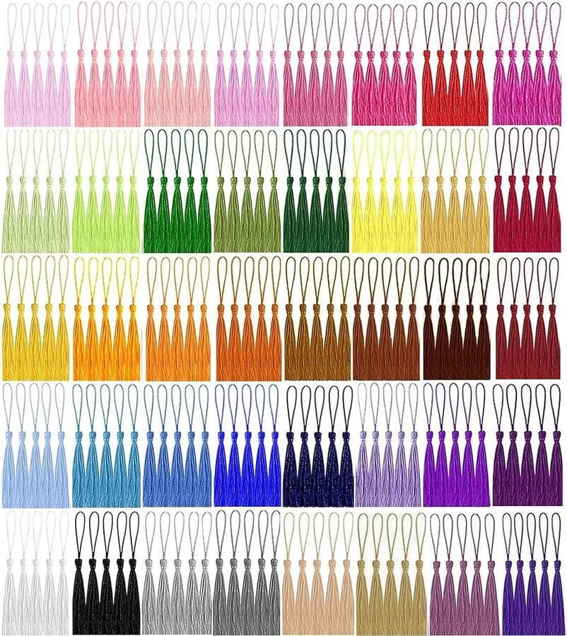 144 stuks Kleine Liu Hanging Spikes Handgemaakte zijde Liu hanging touw Liu gordel ring Bookmark decoratie meerkleurige mix
