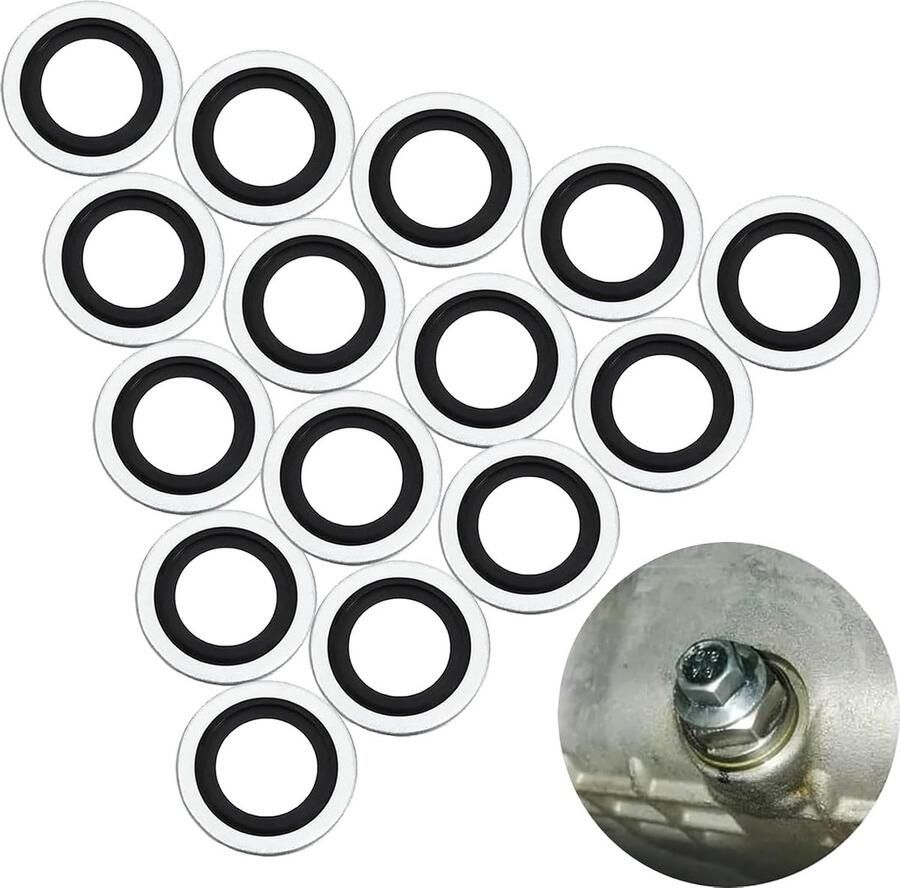 15 stuks aluminium afdichtschijven olieaftappl afdichtingen binnendiameter 16 mm buitendiameter 24 mm vervangen: 110265505R 6079970345 8200641648 originele afdichtingen enz