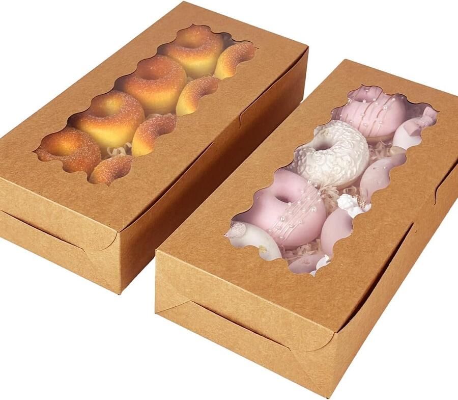 15 stuks bruine koekjesdoos met venster 30 48 x
