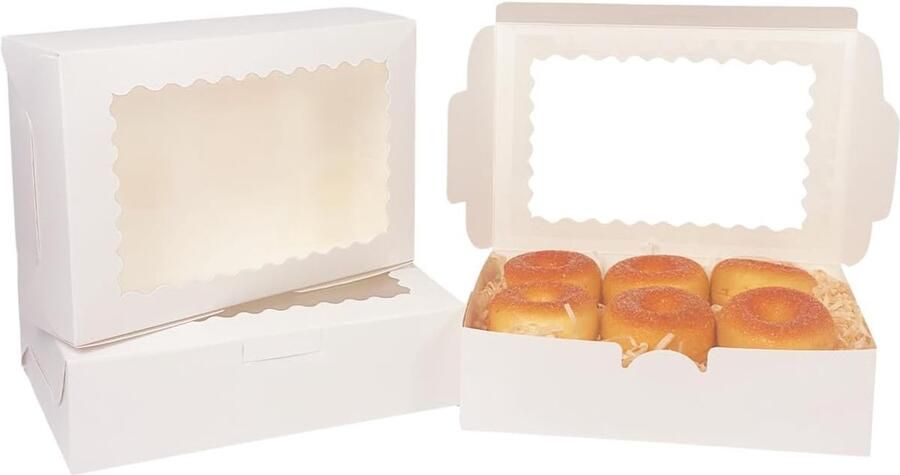 15 stuks witte koekjesdoos met venster 22 86 x 15 24 x gebak macaron bakkerijdoos voor verpakking (9 x 6 x 2 5 inch)