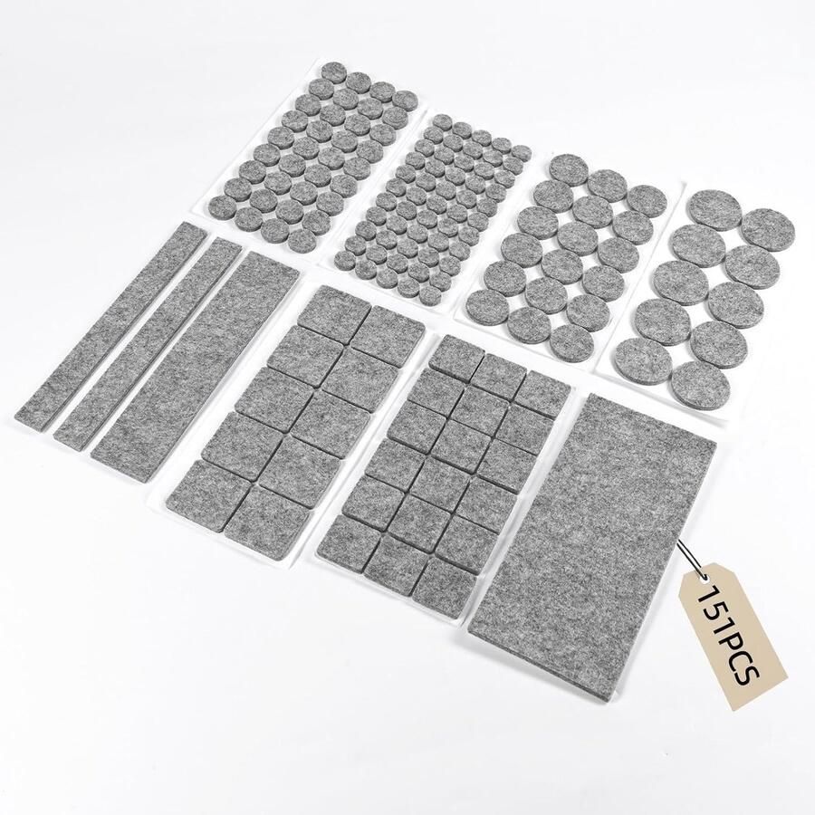 151 stuks zelfklevende viltglijders voor meubels 4 mm dik robuuste stoelpoot vloerbeschermer vilt zelfklevend voor hardhouten vloeren hout tegels en laminaat snijbare viltstrips set van