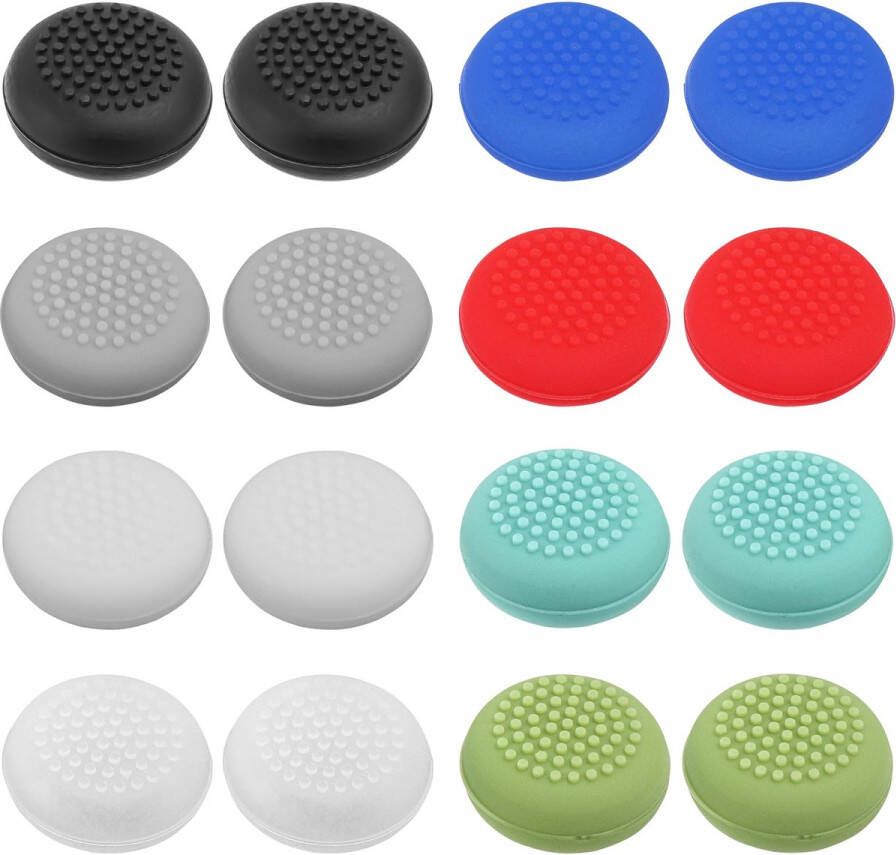 16 Stuks Joystickdop Siliconen Duimgreep-Stickdophoes Compatibel met Oculus Quest 2-Controller Handvat Rocker Siliconendoppen (Multi-Kleur)