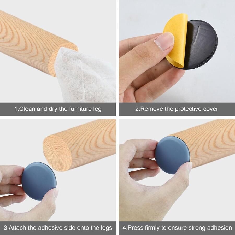 16 stuks meubelschuifregelaars set 2 zelfklevende meubelzweefvliegtuigen voor sofa tafel stoel tapijt hardhouten vloeren zware ronde meubelverhuizers schuifregelaars voor houten vloeren (25 mm en