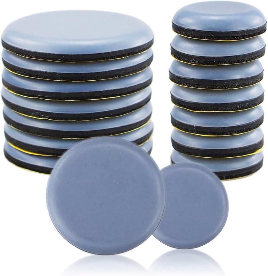 16 stuks PTFE zelfklevende meubelschuivers meubelpads bewegende pads voor het verplaatsen van zware meubels (rond 25 mm 50 mm)