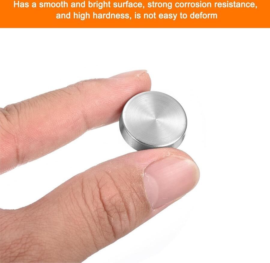 16 stuks schroefdoppen spiegelschroeven van roestvrij staal 304 decoratieve nagelafdekkingen schroeven spiegel bevestiging voor reclametechniek diameter 20 mm zilver