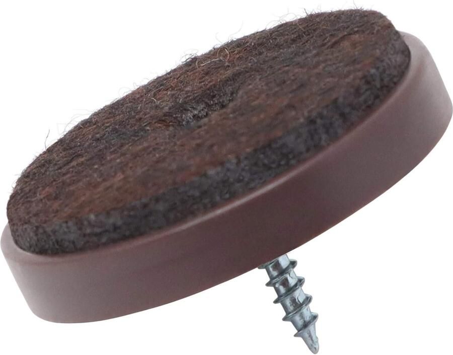 32 x viltglijders met schroef bruin Ø 40 mm rond meubelglijders om te schroeven in premium kwaliteit