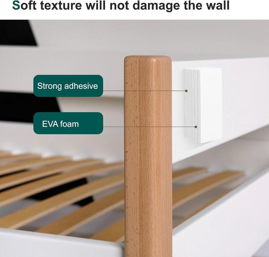 18 stuks zelfklevende wandbescherming bed wandbuffers schuim wit EVA-schuim afstandhouders muur bedgeluidstopper meubels wandbescherming anti-shake hoofdeinde stopper bed voor meubels muur