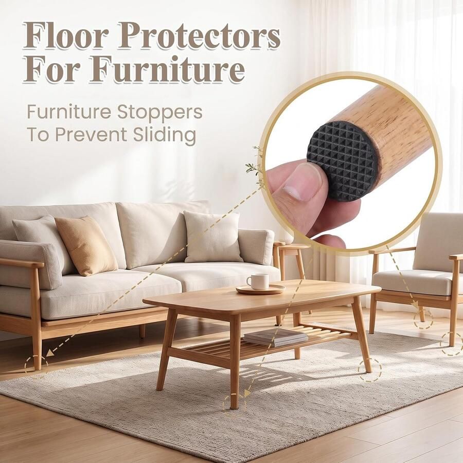 180 stuks antislip pads meubelglijders zwarte anti-slip pads Zelfklevende geluiddempende en antislip viltglijders voor stoelen tafels en hardhouten vloeren