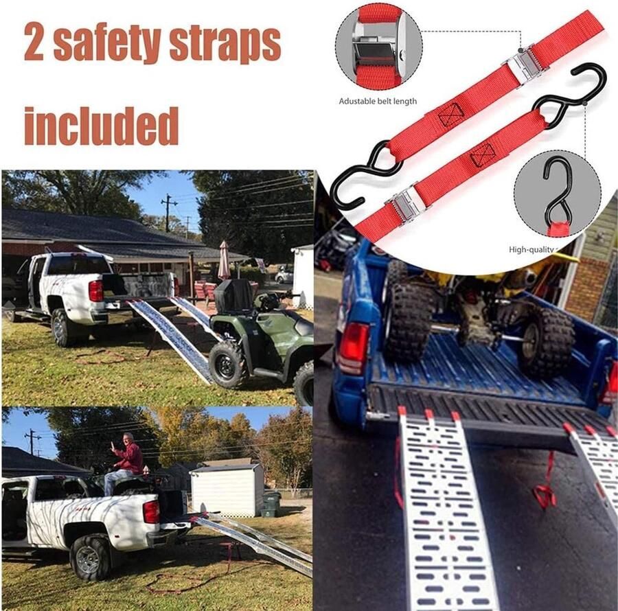 1x oprijplaat opvouwbare laadbrug antislip laadrail 340 kg oprijplaten auto laadplaat motorfietsoprijplaat PKW laadrails laadplaten