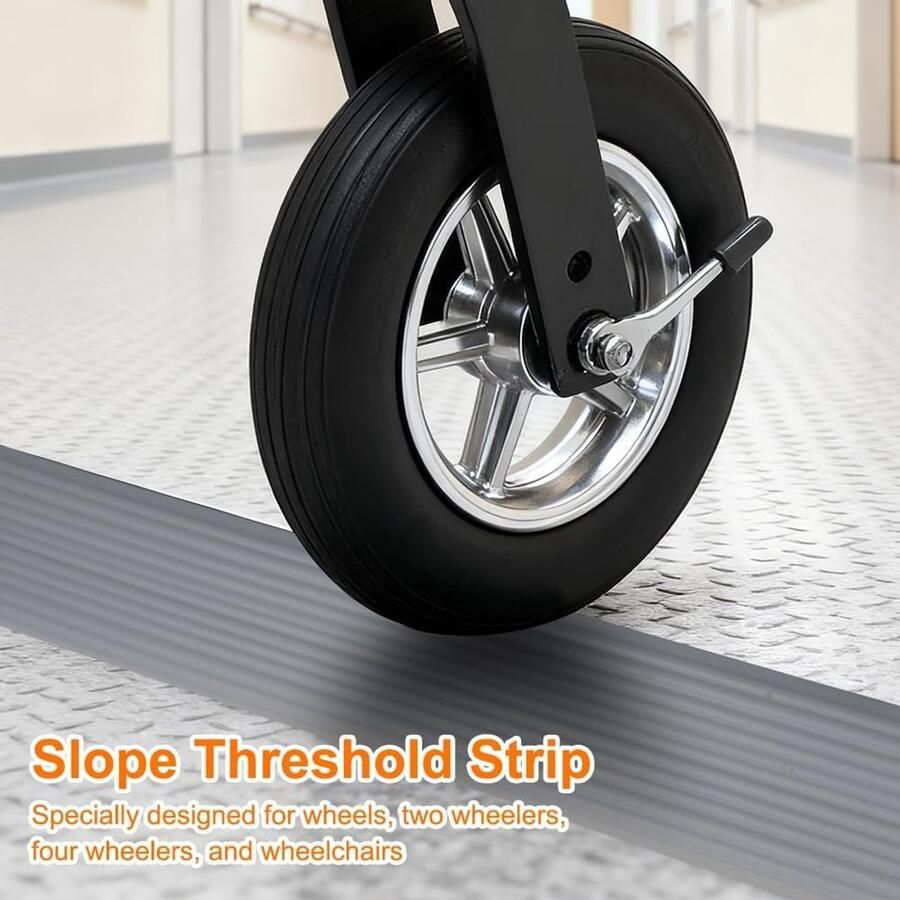 2 5 x 6 5 x oprijplaat van pvc voor robotmaaier rolstoel kinderwagen rollator en e-scooter (grijs)