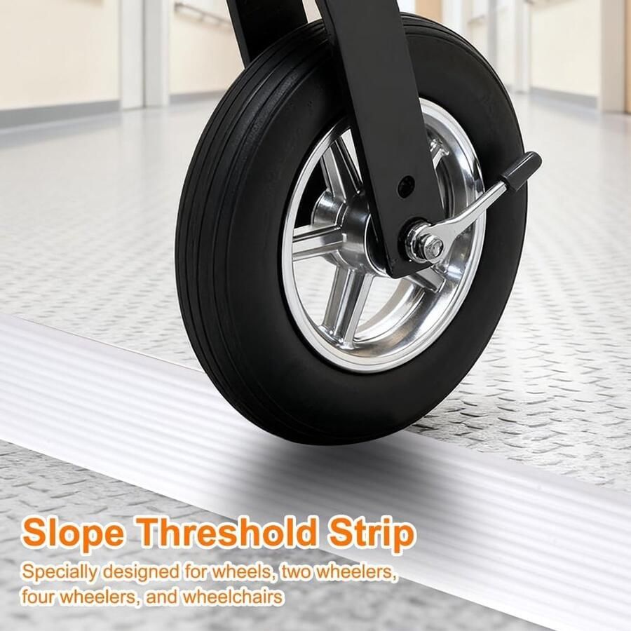 2 x 6 x oprijplaat van pvc voor robotmaaier rolstoel kinderwagen rollator en e-scooter (wit)