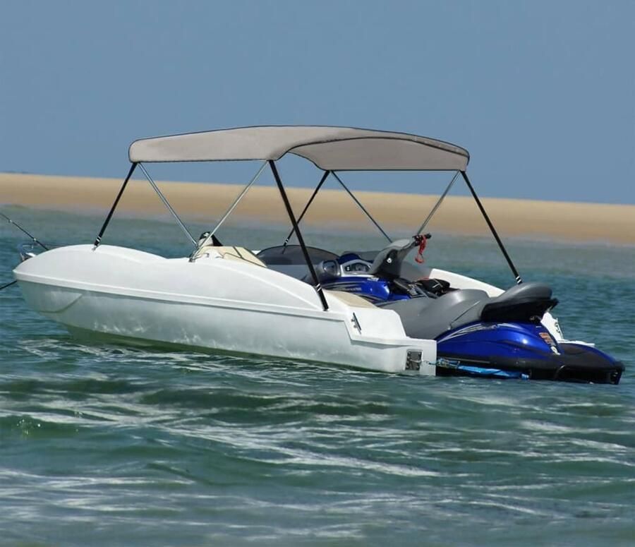 2-Bow Bimini Top Boot zonnedak 600D polyester grijs 180x
