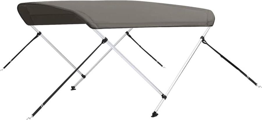 2-Bow Bimini Top voor boten zonnekap grijs 180x150x incl. roestvrij staal 316 beslag bootaccessoires voor zonwering