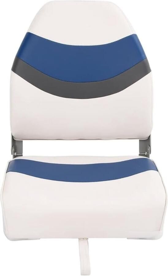 2-delige bootstoelset inklapbaar met hoge rugleuning 360 graden draaibare bootstoel van PVC en PU wit blauw donkergrijs