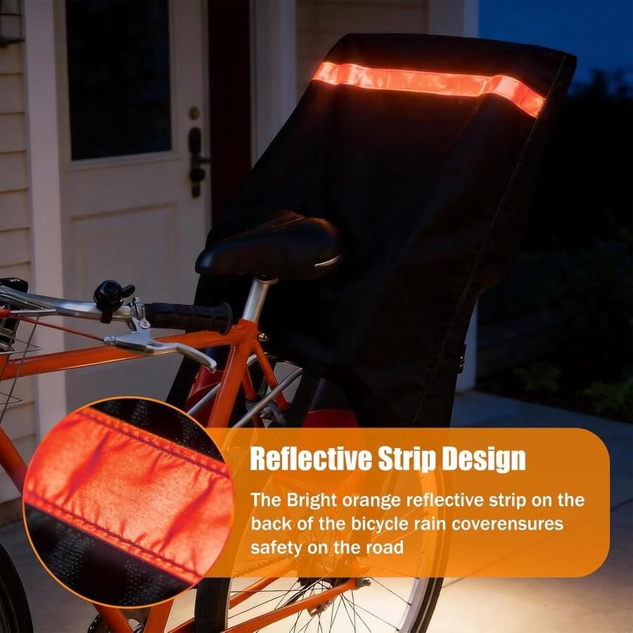 2-delige regenbescherming voor fietszitje 600D Oxford fietszitje regenbescherming waterdichte afdekking regenhoes met reflecterende strepen voor kinderzitjes (geschikt voor Römer Hamax