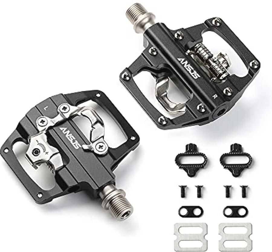 2-in-1 SPD-fietspedalen Aluminium Antislip Klikpedalen voor BMX MTB Trekking Racefiets