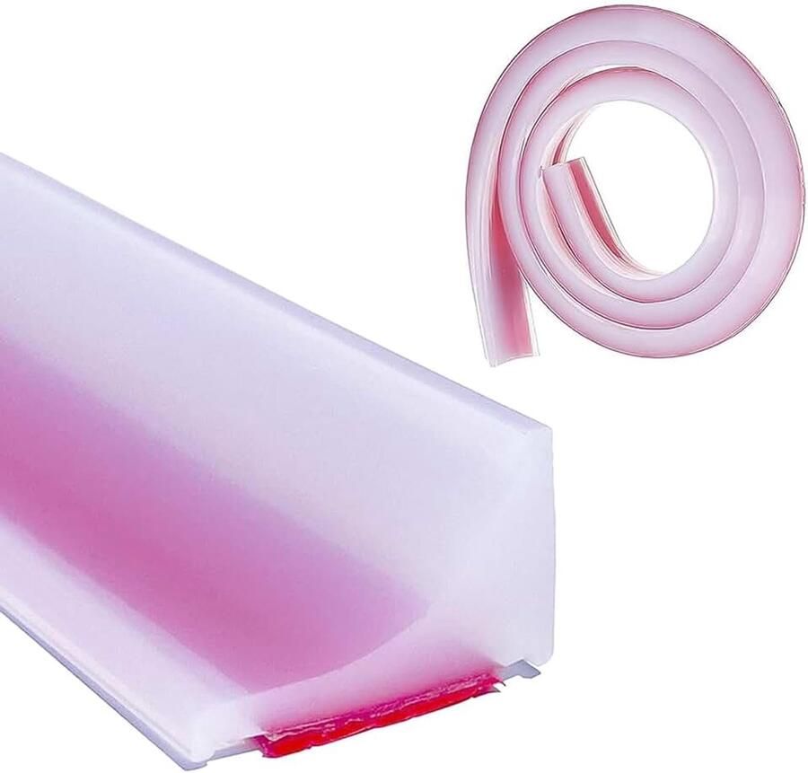 2 m x 20 mm geluidsbeschermingsstrip douche zelfklevend met siliconenrubber geluidsbeschermingsstrip scheiding van nat en droog voor keukens badkamers wastafels (transparant)