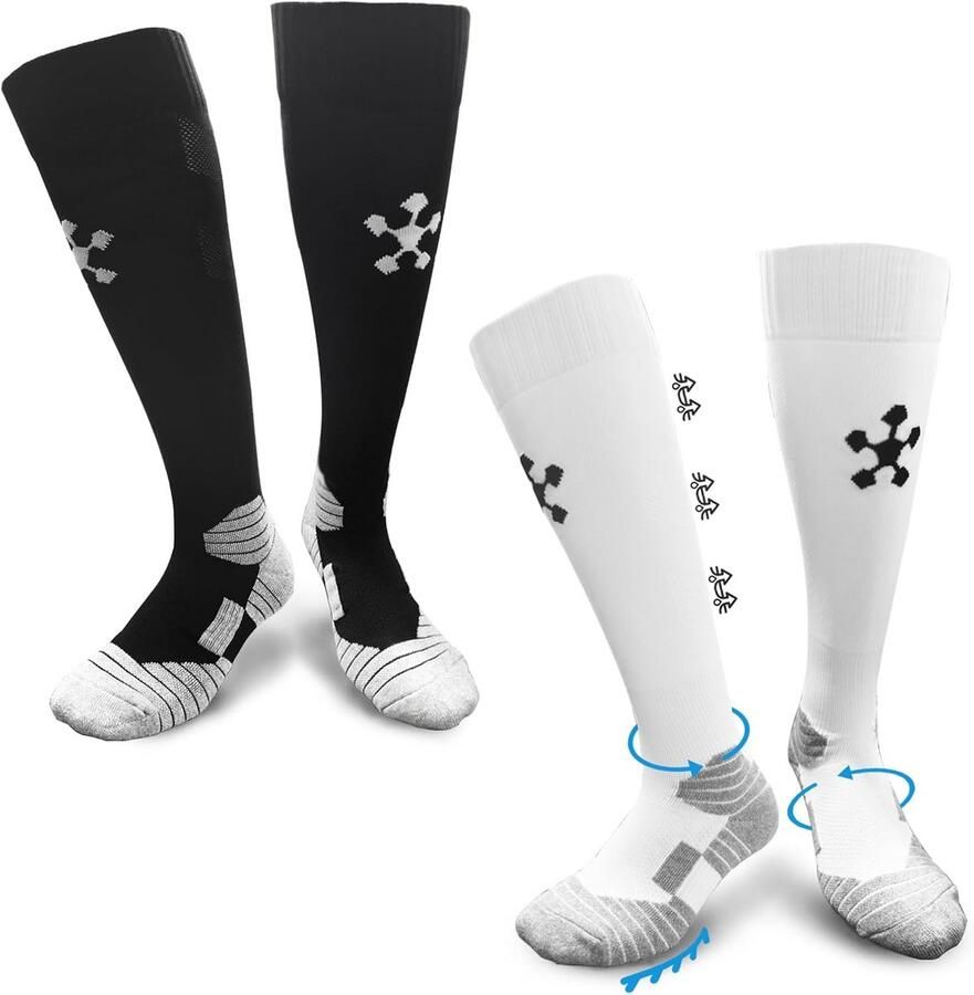2 Paar Anti-Slip Voetbalsokken voor Kinderen en Heren Trainings- en Sportsokken