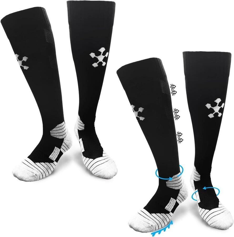 2 Paar Antislip Fussball Socken für Kinder und Herren Trainings- und Sportsocken
