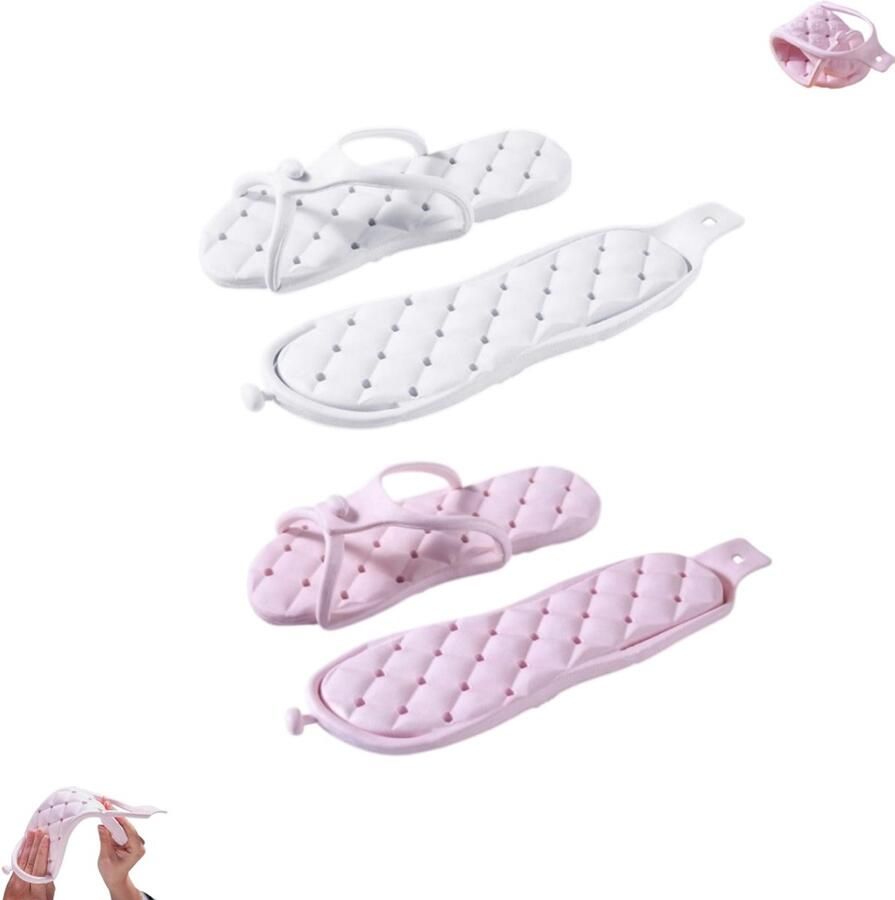 2 paar Badslippers Opvouwbare reisslippers Draagbare strandslippers Sneldrogende antislip lichtgewicht sandalen Lichtgewicht hotelsandalen Geschikt voor spa's nagelsalons stranden zwembaden en sportscholen