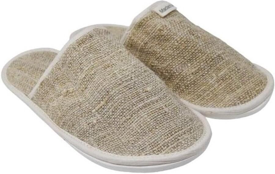 2 Paar Badslippers Sauna & Spa Beige Universitair Maat Ademend Houtvezel