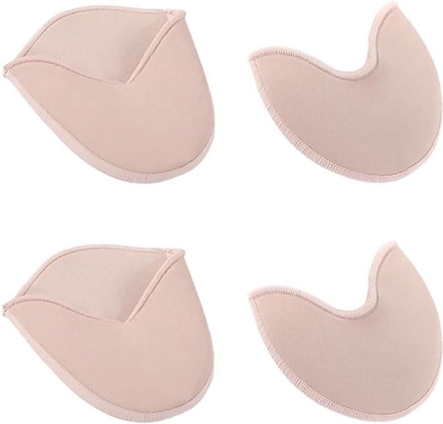 2 paar balletschoenen met teenpads zachte balletdansen pointe teenbeschermers anti-slip halve sokken met teenzakjes pads van gebreide stof voor dansschoenen voorvoet wrap dansschoenpads