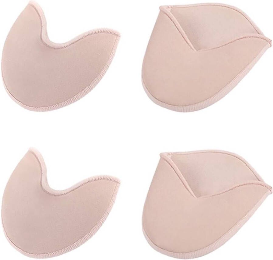 2 paar balletschoenen teenpads zachte balletdansen pointe teenbeschermers pads anti-slip teen halve sokken teenzakjes pads gebreide stof teen cap cover voorvoet wrap dansschoenpads voor ballet