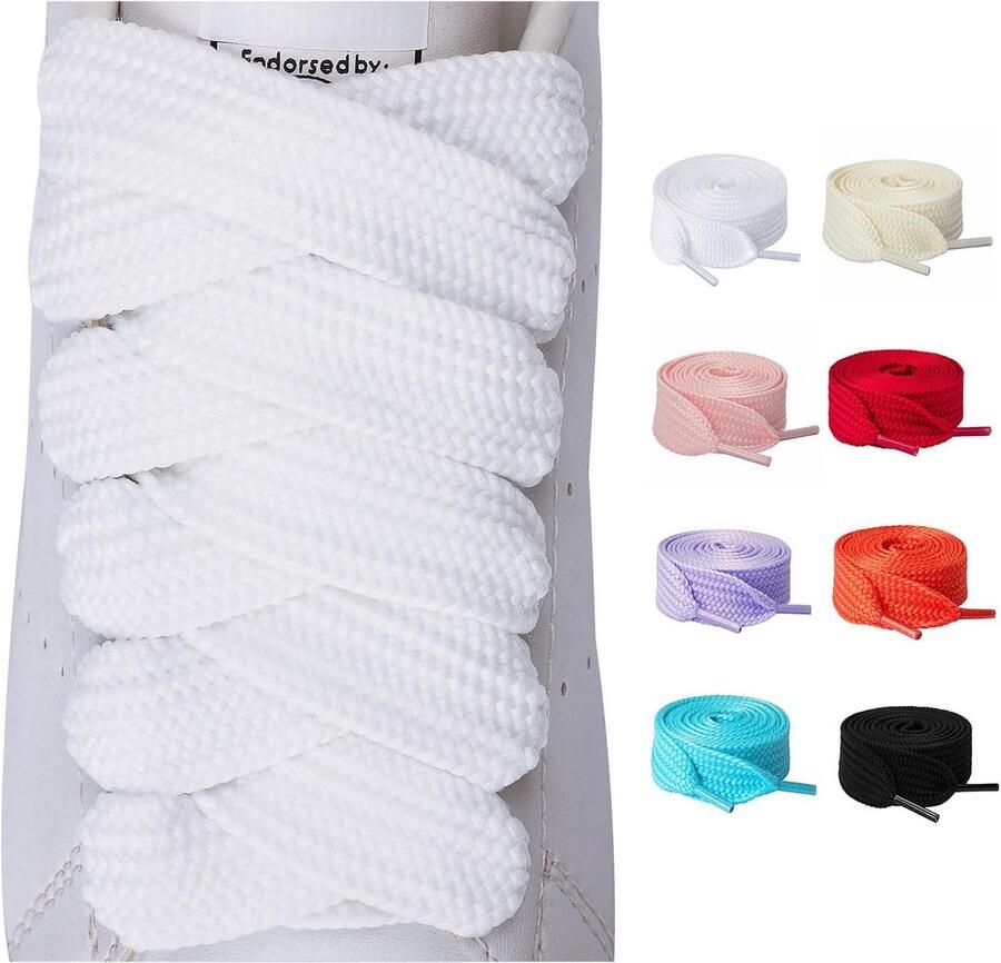 Dikke Atletische Schoenveters voor Sneakers en Laarzen 2 Paar Brede Veters