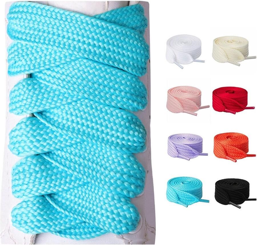 2 Paar Dikke Platte Schoenveters voor Sneakers Laarzen en Sportschoenen Breed en Retro