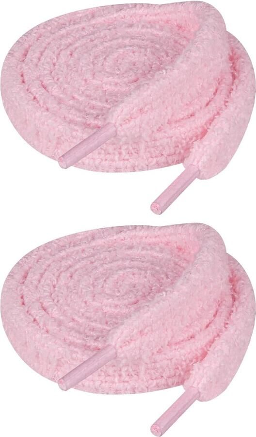 2 Paar Dikke Pluizige Schoenveters Fluffy Witte Veters voor Sneakers en Laarzen