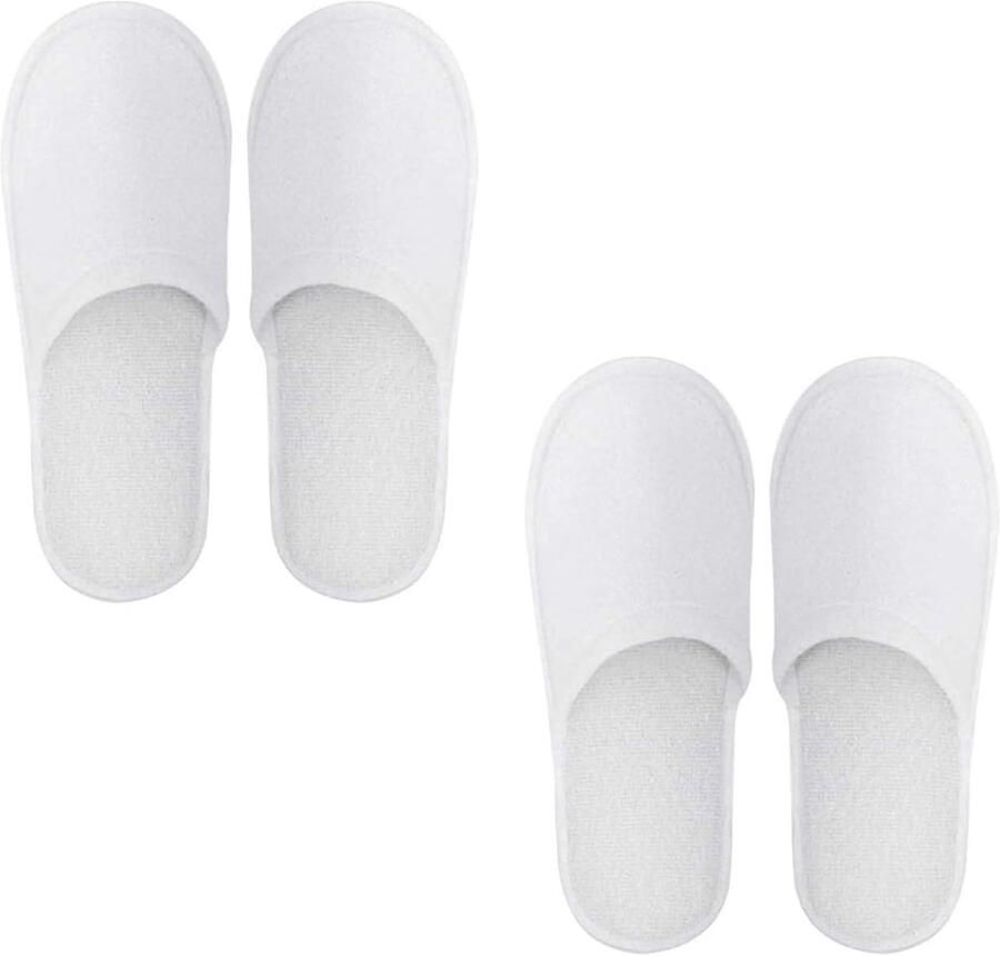 2 paar gesloten spa-pantoffels uniseks gastenslippers voor en hotelgasten reis-spa-pantoffels voor spa feestgasten en reizen