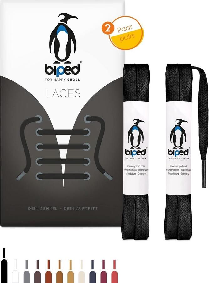 2 Paar Gewaxte Platte Katoenen Veters 7mm Sterk Scheurvast voor Leren Schoenen en Laarzen