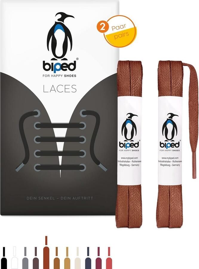 2 Paar Gewaxte Platte Schoenveters van Katoen 7mm Breed Scheurvast voor Leren Schoenen en Laarzen