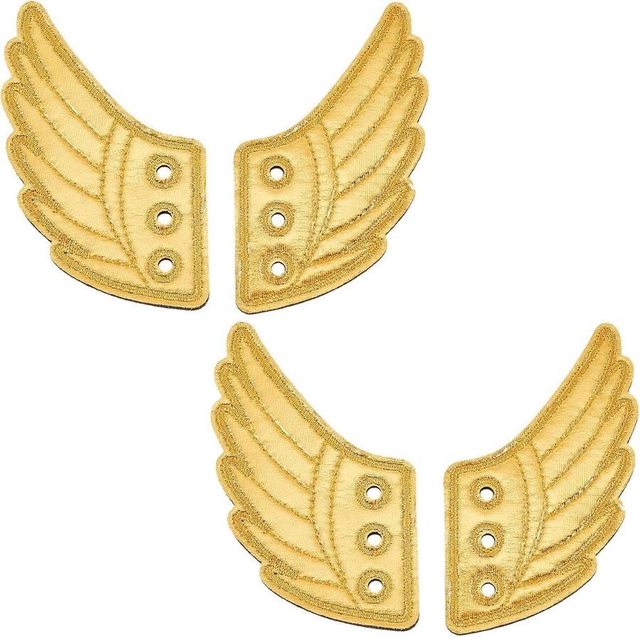 2 paar gouden schoen vleugels glanzende bedels aantrekkelijke engel schoenen decoraties accessoire voor dagelijkse sport stijl collocatie mode rolschaatsen hoge top canvas sneaker decor