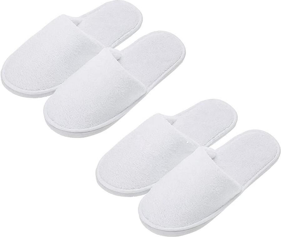 2 Paar Opvouwbare Spa Slippers Hotel Gasten Zacht Wit