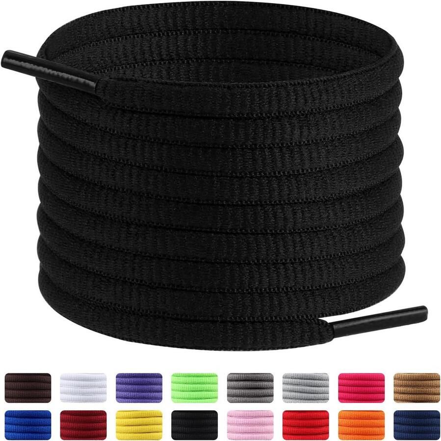 2 Paar Ovale Sportschoen Veters voor Sneakers Hardloopschoenen en Basketbalschoenen