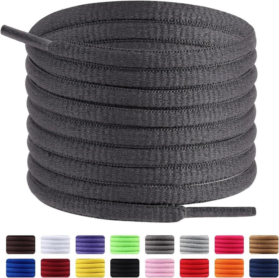 2 Paar Ovale Sportschoen Veters voor Sneakers Hardloopschoenen en Basketbalschoenen