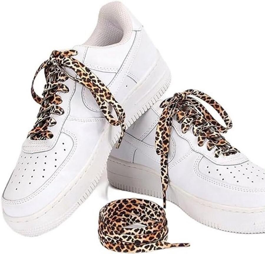 2 Paar Panterprint Schoenenveters Kleurrijke en Vrolijke Accessoires voor Sneakers