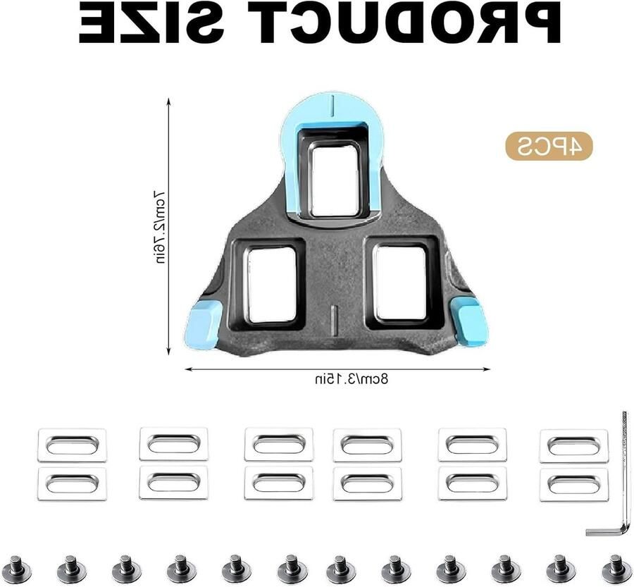2 paar pedaalplaten voor Shi o SPD SL compatibele fiets cleats voor racefietsen SM-SH10 SM-SH11 SM-SH12 (blauw)