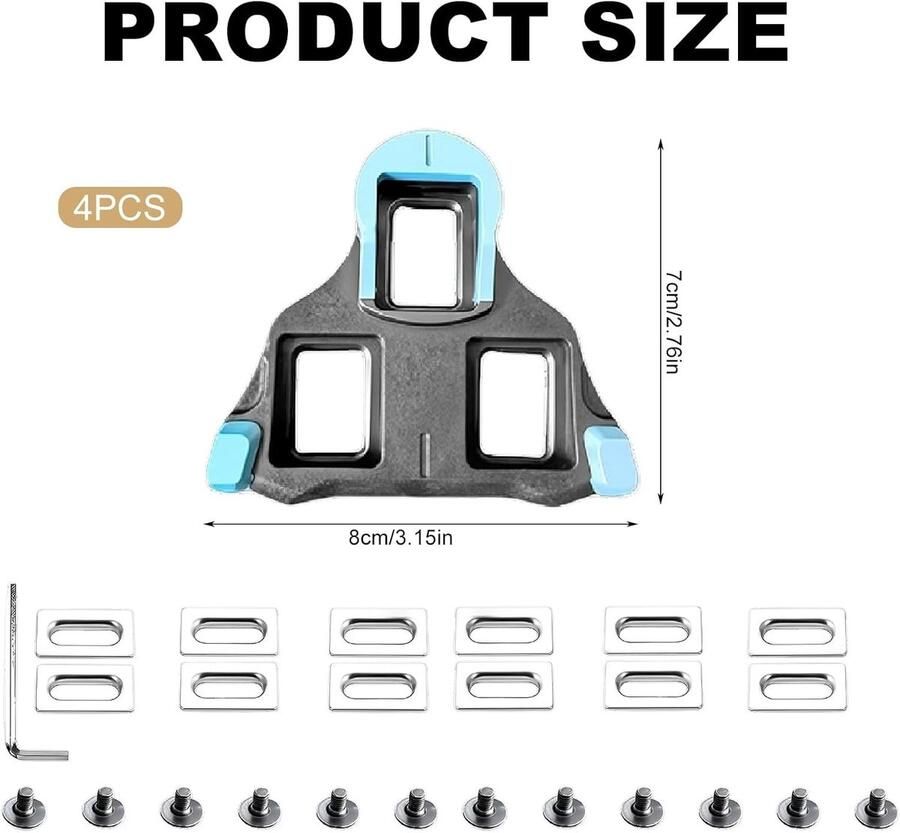2 paar pedaalplaten voor Shi o SPD SL compatibele fiets cleats voor racefietsen SM-SH10 SM-SH11 SM-SH12 (blauw)