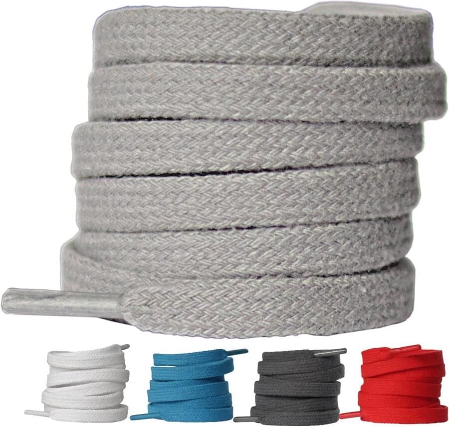 2 Paar Platte Katoenen Schoenveters Stevig en Scheurbestendig voor Sneakers en Sportschoenen