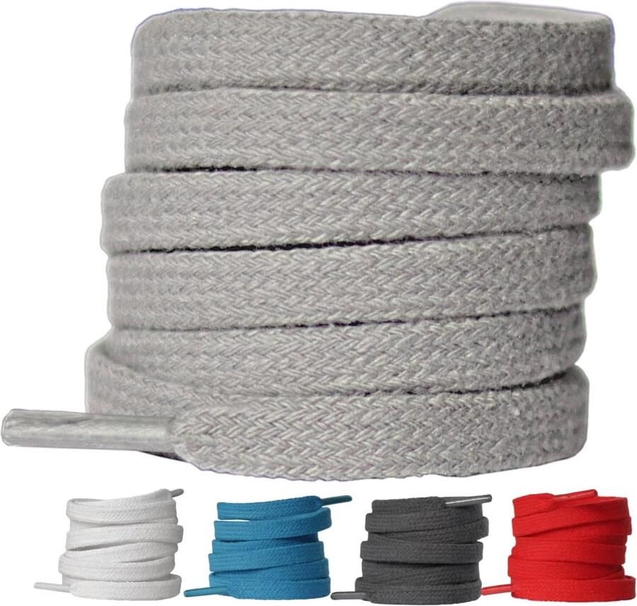 2 Paar Platte Katoenen Schoenveters Stevig en Scheurbestendig voor Sneakers en Sportschoenen